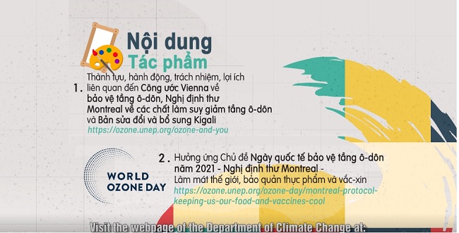 Cuộc thi sáng tác nghệ thuật bảo vệ tầng ô-dôn để bảo vệ khí hậu trái đất